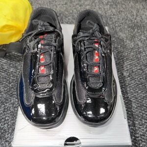 Prada Black and Red Sneakers